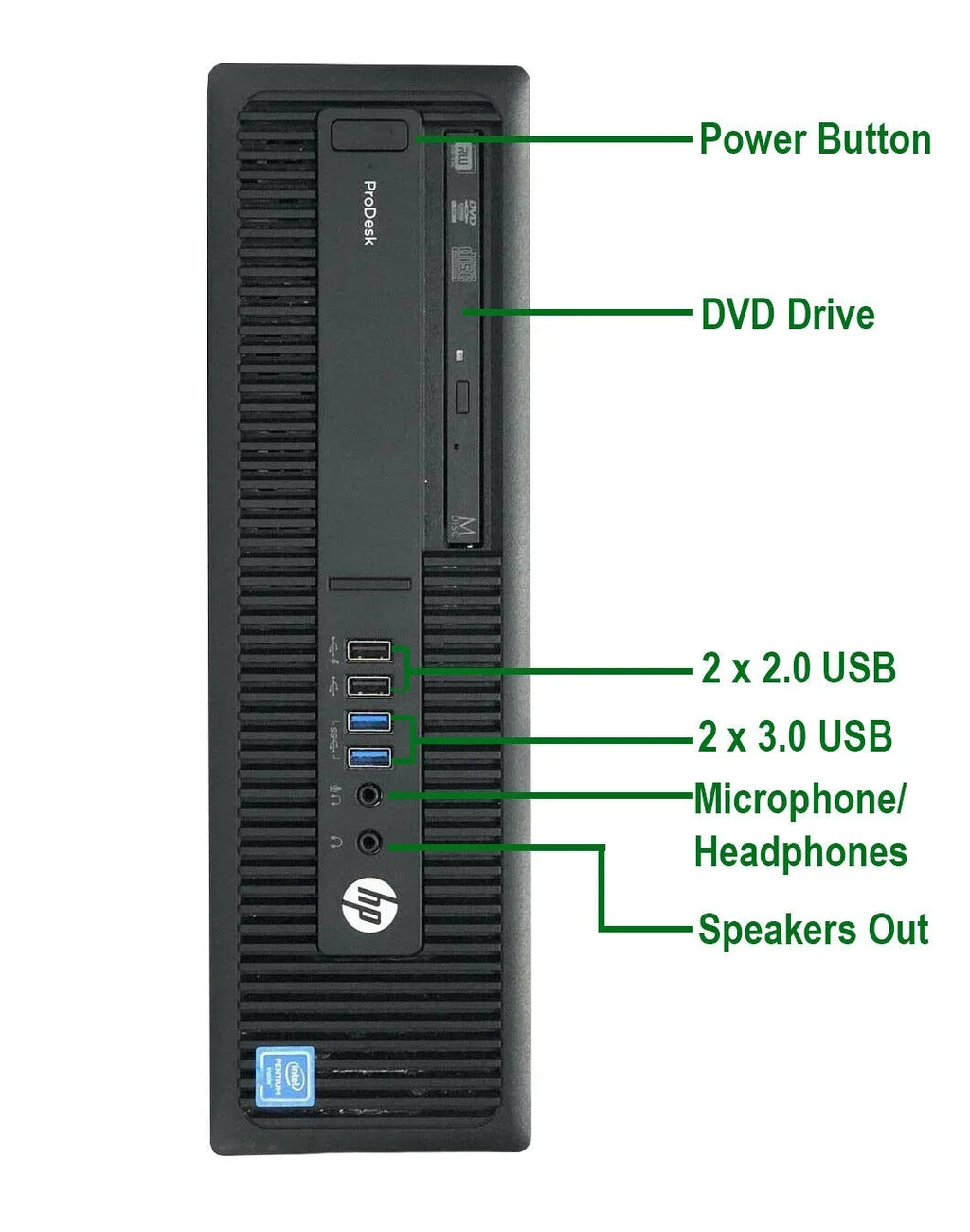 Restored  600 G2 Desktop Computer  Pentium G4400 3.3GHz CPU 8GB Ram, 2TB HDD, New 20" LCD, Keyboard & Mouse, WiFi, DVD, Win10 Pro PC (Refurbished)