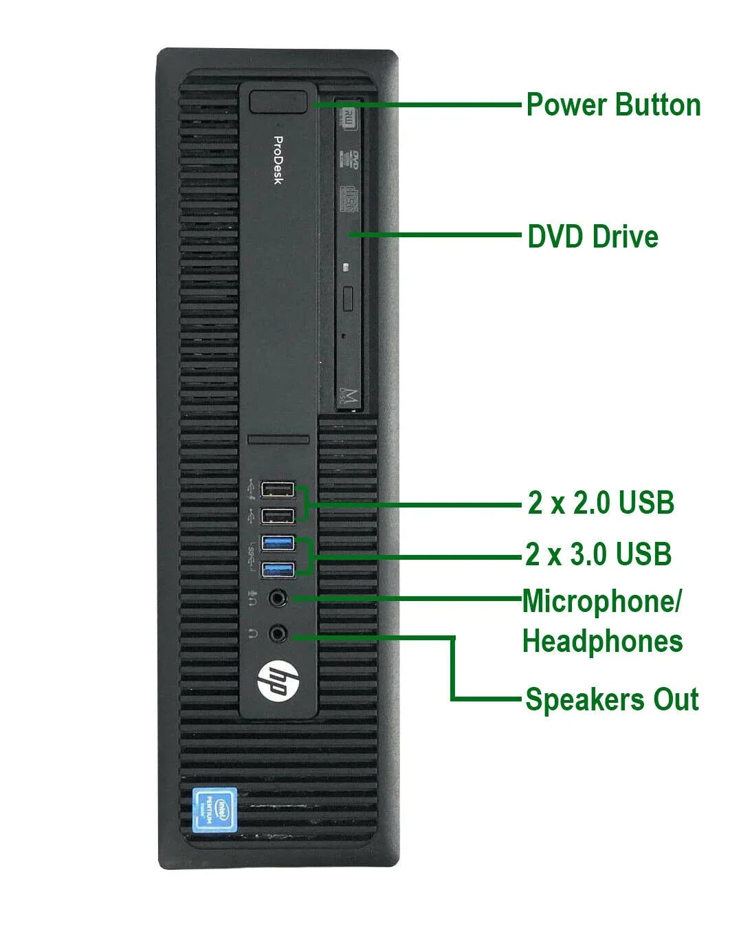 Restored  600 G2 Desktop Computer  Pentium G4400 3.3GHz CPU 8GB Ram, 2TB HDD, New 20" LCD, Keyboard & Mouse, WiFi, DVD, Win10 Pro PC (Refurbished)