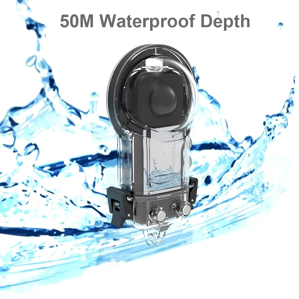 ametoys Panoramic  Dive Case Waterproof Housing Diving Protective Case Underwater 50M with Silicone Lens wrap Replacement for X3  Accessories