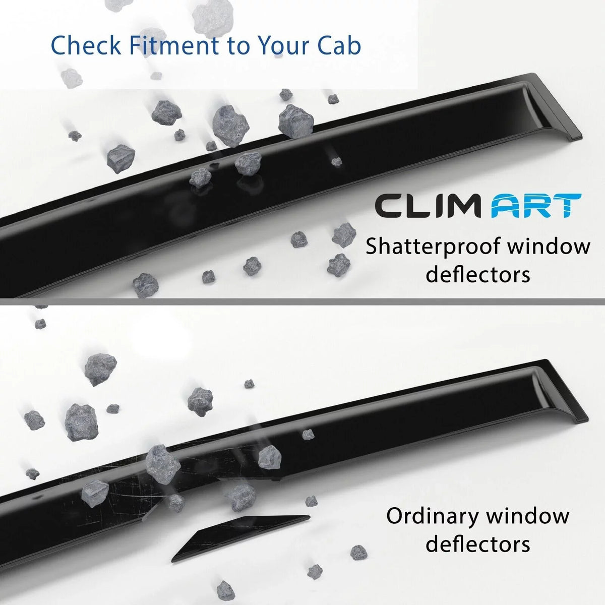 CLIM ART Incredibly Durable Rain Guards for  F150 2009-2014 Regular Cab, SuperCrew, SuperCab, Tape-on Window Deflectors, Vent Deflector, Vent Window Visors for cars, Truck Accessories 2 pcs-209008