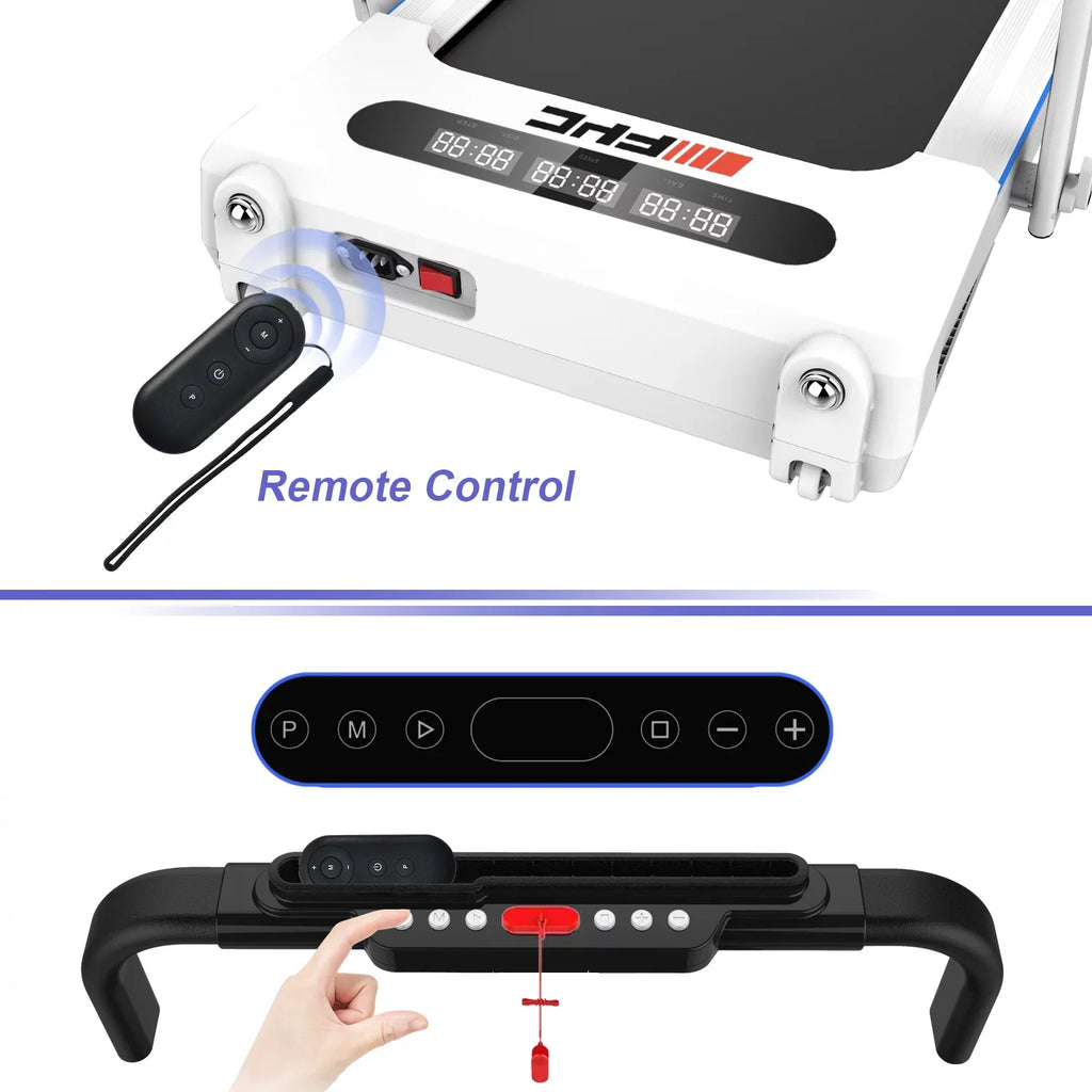 Dcenta FYC 2 in 1 Under Desk Treadmill - 2.5  Folding Treadmill for Home, Installation-Free Foldable Treadmill Compact Electric Running Machine, Remote Control & LED Display Walking Running Joggi