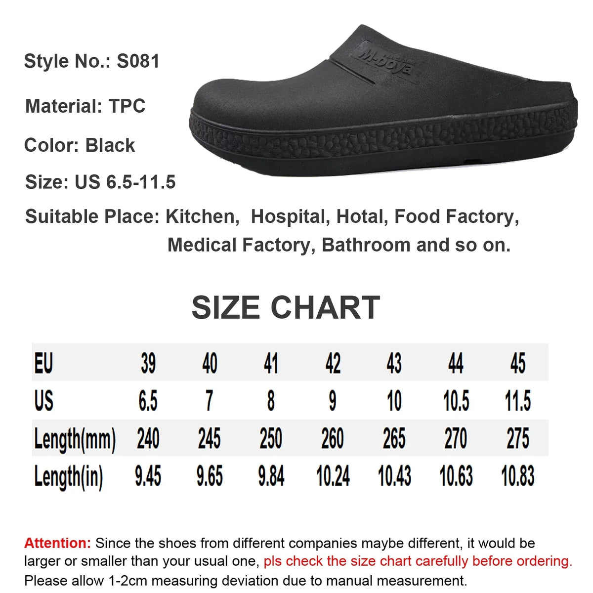 FULORIS Slip protected Kitchen Shoes Oil immune Chef Shoes for Men Adult