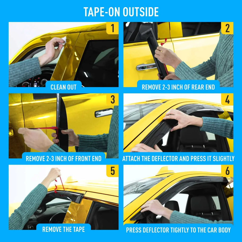 AG0422. AEROGUYS Tape-On Window Deflectors Extra Durable Window Visors Rain Guards Fit for Chevrolet (Chevy) Silverado 1500 2019-2024 Crew Cab, Sun Visors, Wind Vent Visors, Truck Accessories - 4pcs