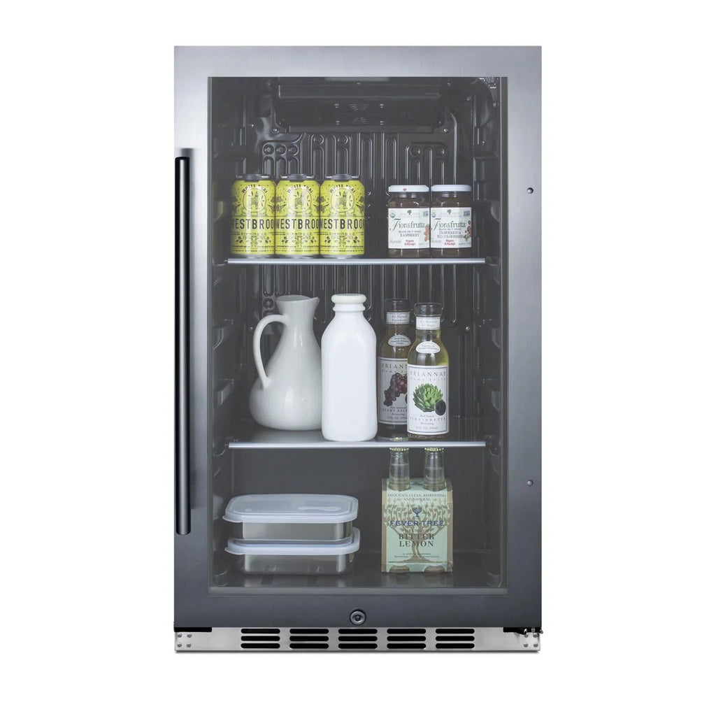 Shallow Depth Outdoor Compact Beverage Cooler - SCR1932BH34CSS. Ft. Summit 19-Inch 3.1 Cu