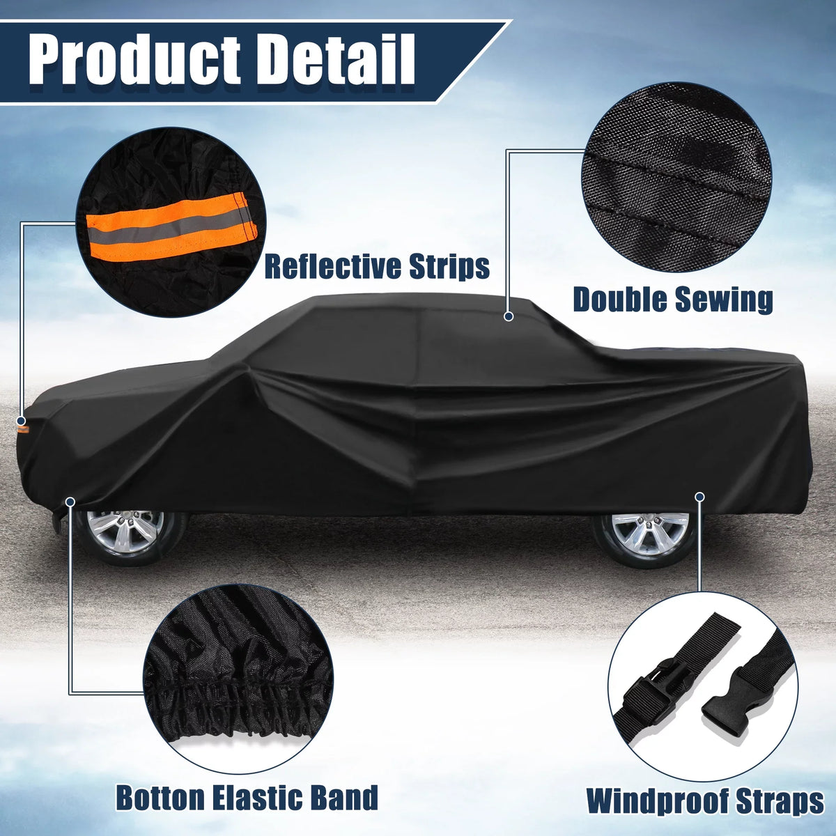 Black Pickup Truck protector for  Tacoma Extended Cab Crew Cab 4-Door 05-2021
