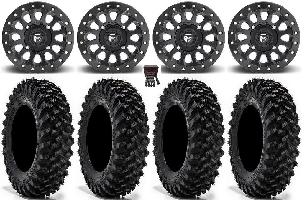 Fuel Vector Bdlk 14" Wheels Bk 32" Warrior XT Sticky  Tires Sportsman RZR Ranger