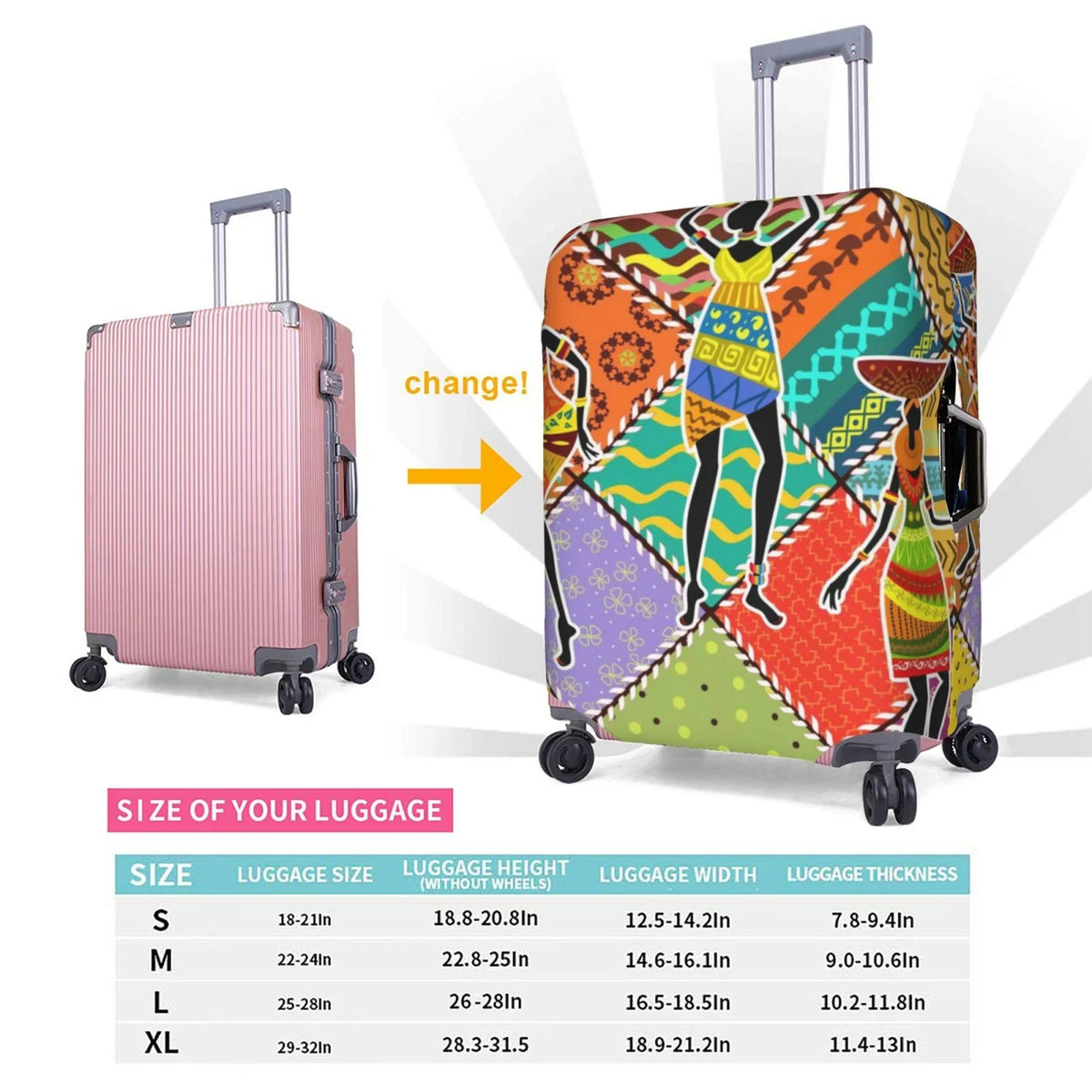 Kll Dancing African Womans Luggage protector Suitcase shield Suitcase Protector-