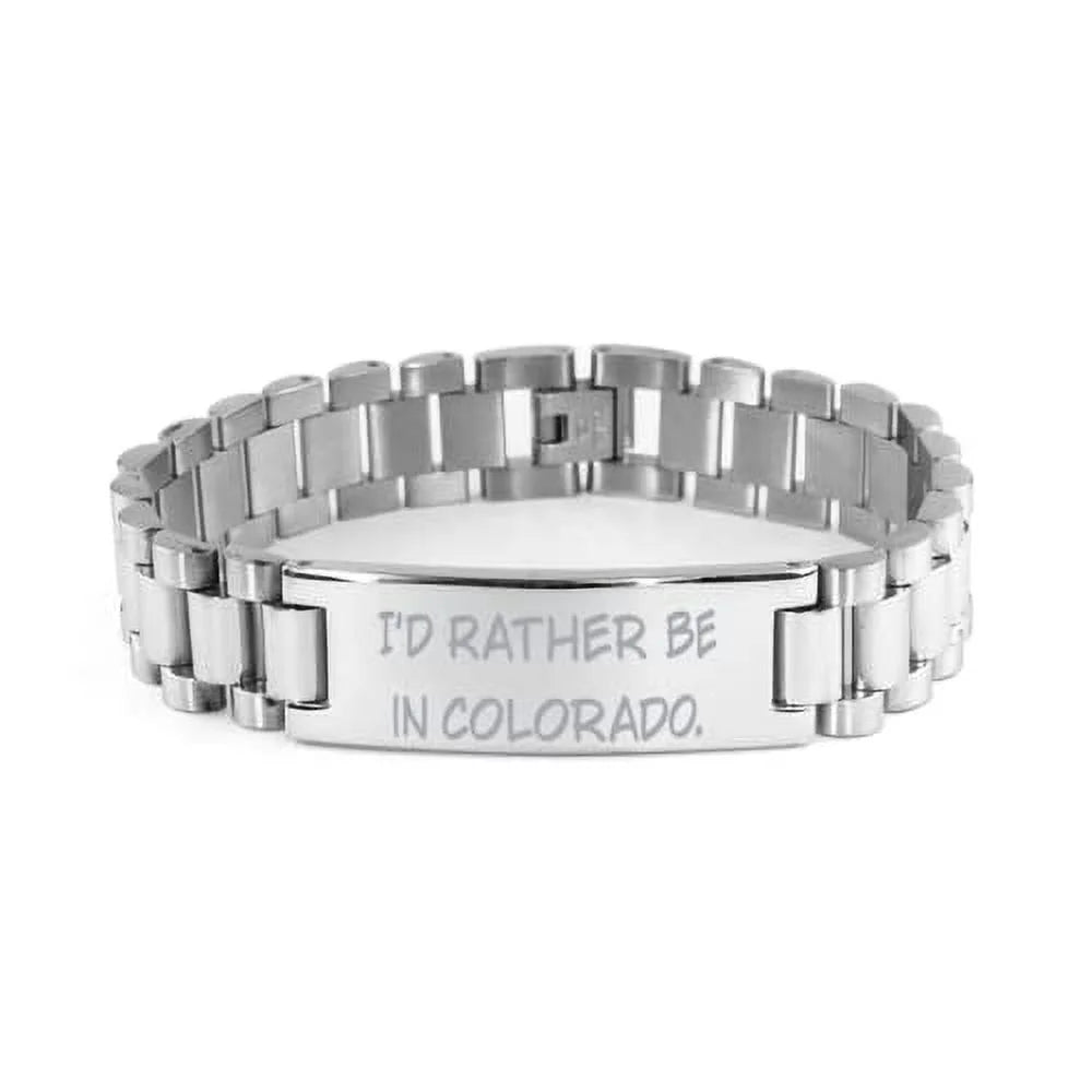 Ladder Bracelet, Colorado Engraved Bracelet, Inspire for Colorado. amangny I'd Rather Be in Colorado