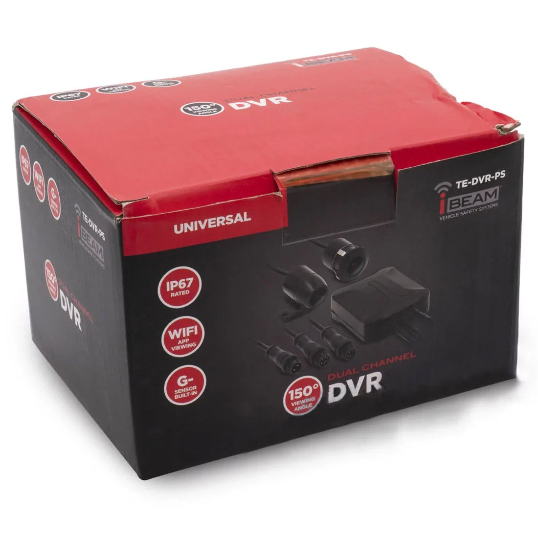 iBeam TE-DVR-PS moisture impervious Dual-Camera Dash Cam and DVR