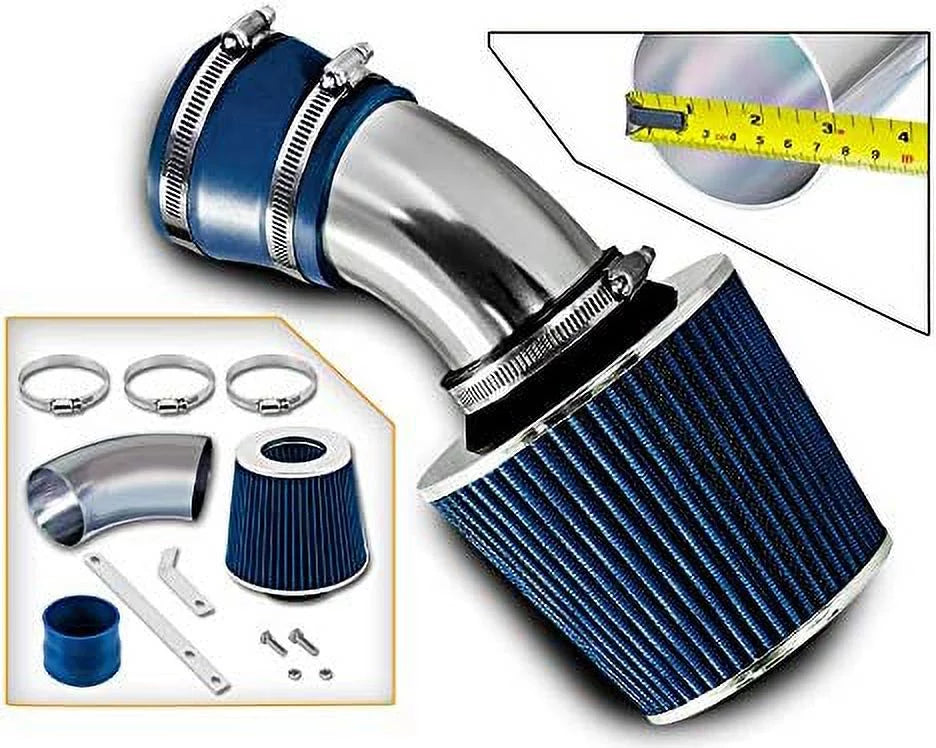 Rtunes Racing Short Ram Air Intake Kit + Filter Combo BLUE appropriate For 98-05  E46 3-Series â€¦