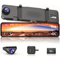 VVCAR  Dual Dash Cam 4K UHD  11" IPS Rearview Mirror Car DVR Camera Front Rear Video Recorder