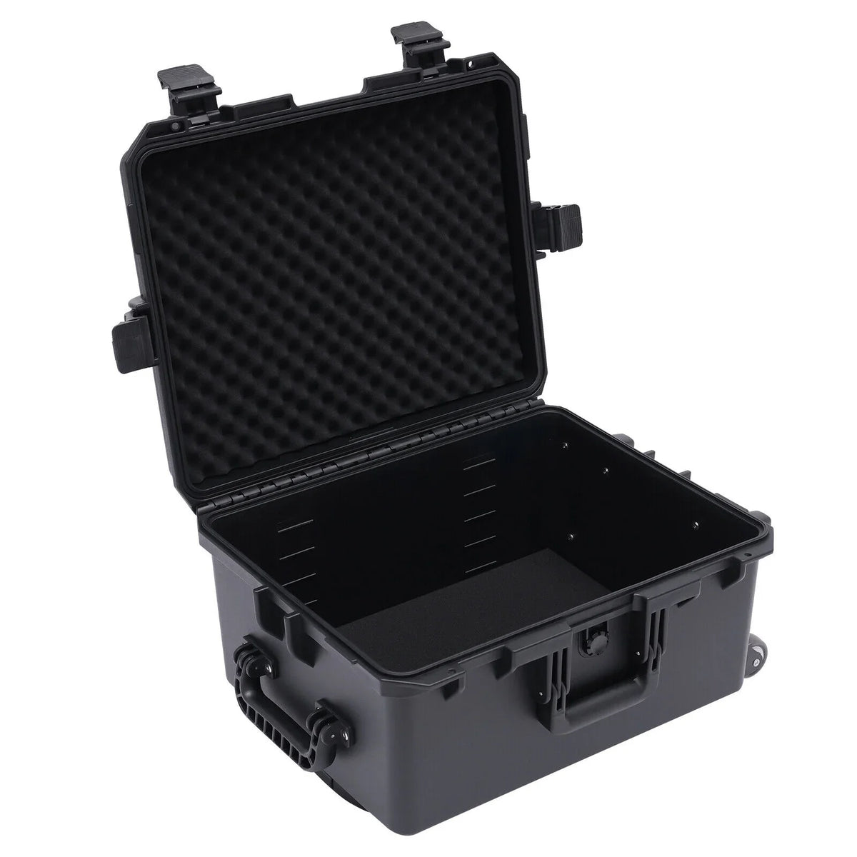 Miumaeov Large Portable Protective liquid and Shock protected Hard Case Camera Tools Equipment Laptop Hard Case Box with Wheels and Handle with 5 Layers Foam Black 16.7" x 12" x 21.25"