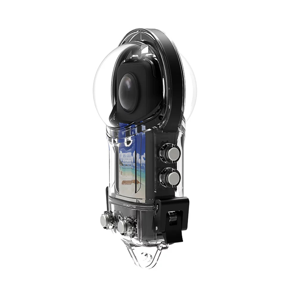 ametoys Panoramic  Dive Case Waterproof Housing Diving Protective Case Underwater 50M with Silicone Lens wrap Replacement for X3  Accessories