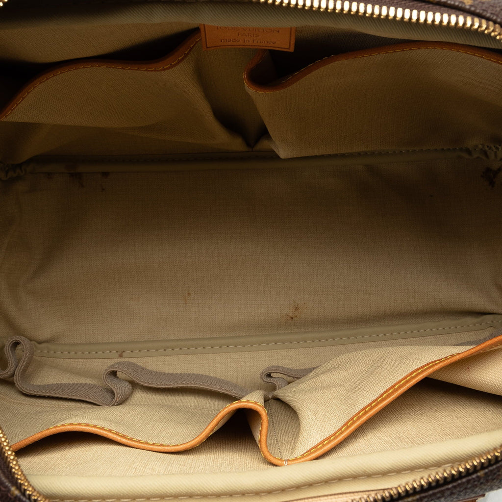 Pre-Owned Authenticated Louis Vuitton Monogram Deauville Canvas Brown Handbag Top HandleBag Unisex (Good)