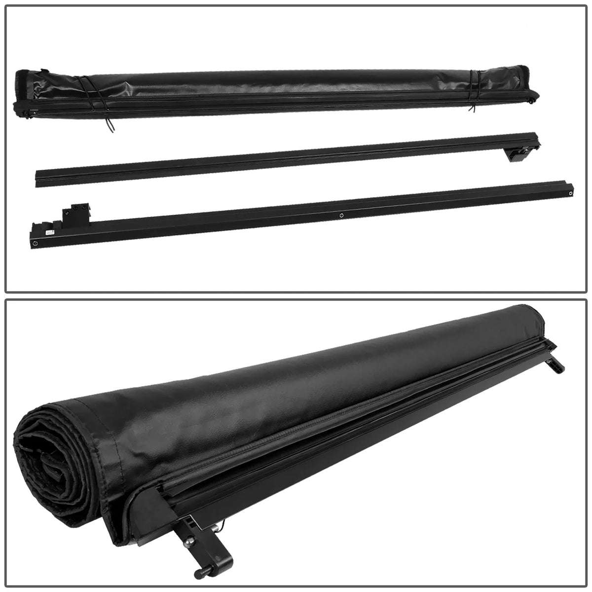 DNA Motoring TTC-RU-090 For 2019 to 2021  Ranger 5Ft Truck Short Bed Matte Black Vinyl Soft Top Roll-up Tonneau protector 20