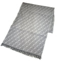Pre-Owned FENDI Zucca Pattern FF Muffler Stole Wool Gray Men's Women's (Like New)