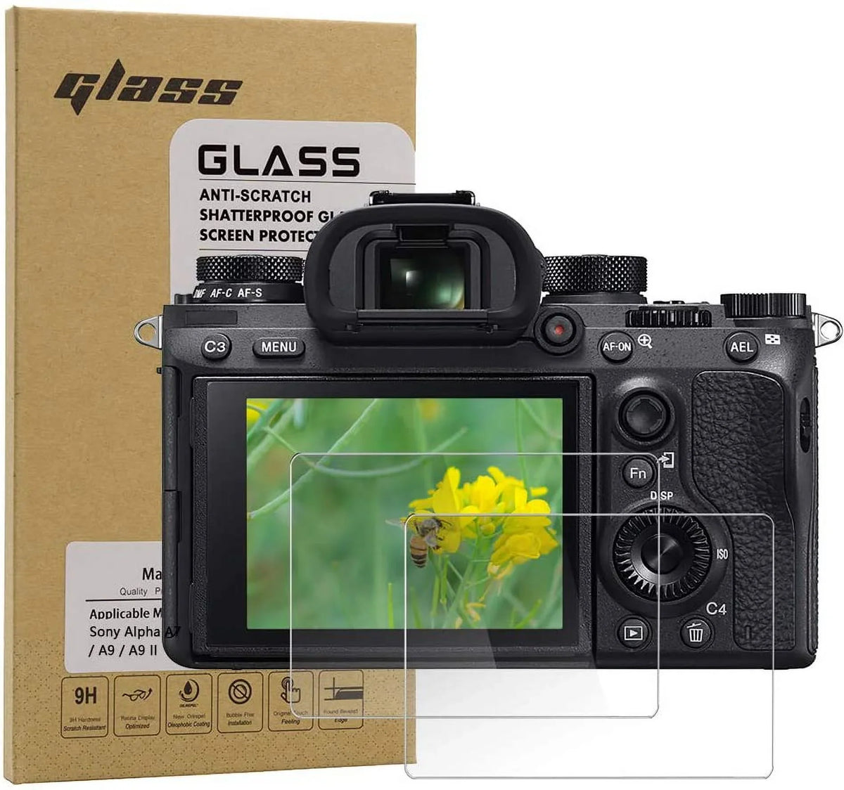 Screen Protector for  A7C A7III A7RIII A7SIII A7RIV A9 A9II, Tempered Glass Protective Film suitable