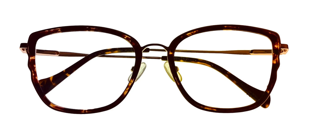 54mm. Lucky Brand Women's Eyeglass Tortoise Gold Butterly Metal D116