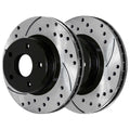 AutoShack Front Drilled Slotted Brake Rotors Black Pair of 2 Driver and Passenger Side Replacement for Jeep Patriot Compass Dodge Avenger Caliber Mitsubishi Outlander Sport Chrysler 200 FWD PR63040LR