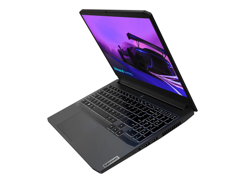 IdeaPad Gaming 3 15ACH6 82K2 - 180-degree hinge design - AMD Ryzen 5 - 5600H / up to 4.2 GHz - Win 10 Home 64-bit - GF RTX 3060  - 8 GB RAM - 512 GB SSD NVMe - 15.6" IPS 1920 x 1080 (Full HD) @ 120 Hz - 802.11a/b/g/n/ac/ax - shadow black - kbd