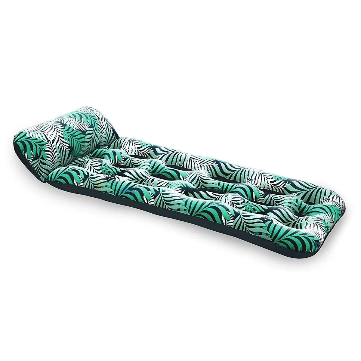 Aqua Leisure Inflatable Pool Float aqua Contour Cooling Lounge, Teal Ferns