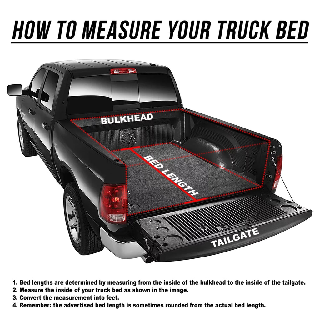 DNA Motoring TTC-RU-090 For 2019 to 2021  Ranger 5Ft Truck Short Bed Matte Black Vinyl Soft Top Roll-up Tonneau protector 20
