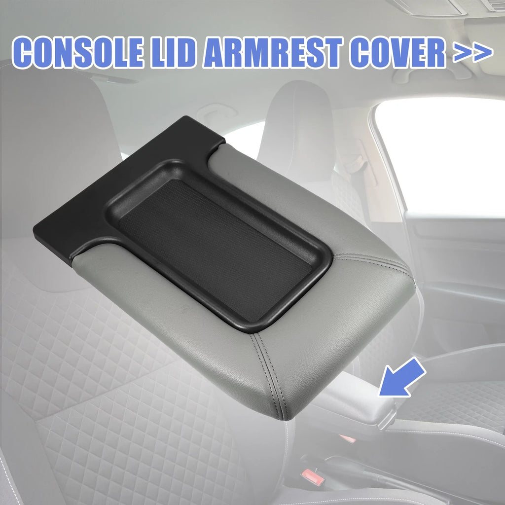 Unique Bargains Center Console Lid Armrest Seat Box protector Protector for Cadillac Escalade 2003-2004 Faux Leather Gray