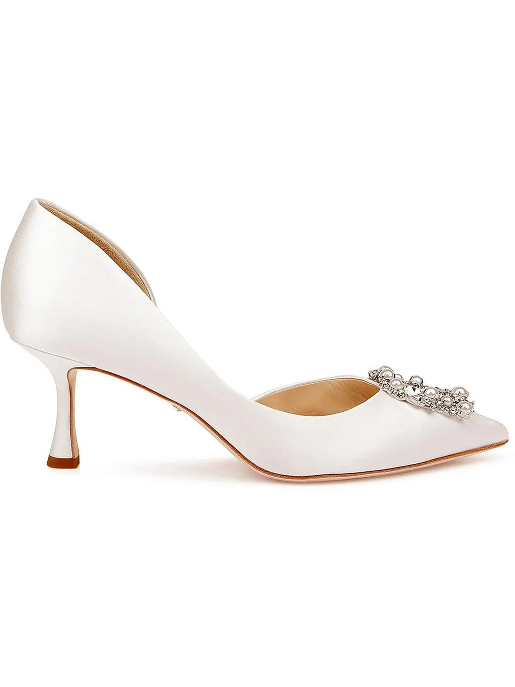 Badgley Mischka Womens Fabia Satin Embellished Pumps