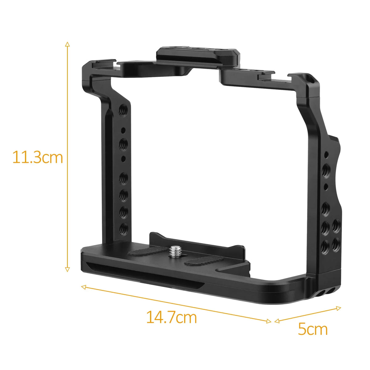 Andoer Cage Aluminum Alloy Video Cage with Dual Cold Shoe Mounts Numerous 14 Inch Threads Replacement for  A7IV/ A7III/ A7II/ A7R III/ A7R II/ A7S II