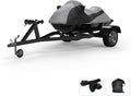Custom Fit Weatherproof Jet Ski Covers Full for Yamaha Waverunner FX Cruiser/HO/SHO/FX HO 2007-2008 - Gray/Black - Trailerable - All elements - Rain & Sun - Free Trailer Straps & Bag