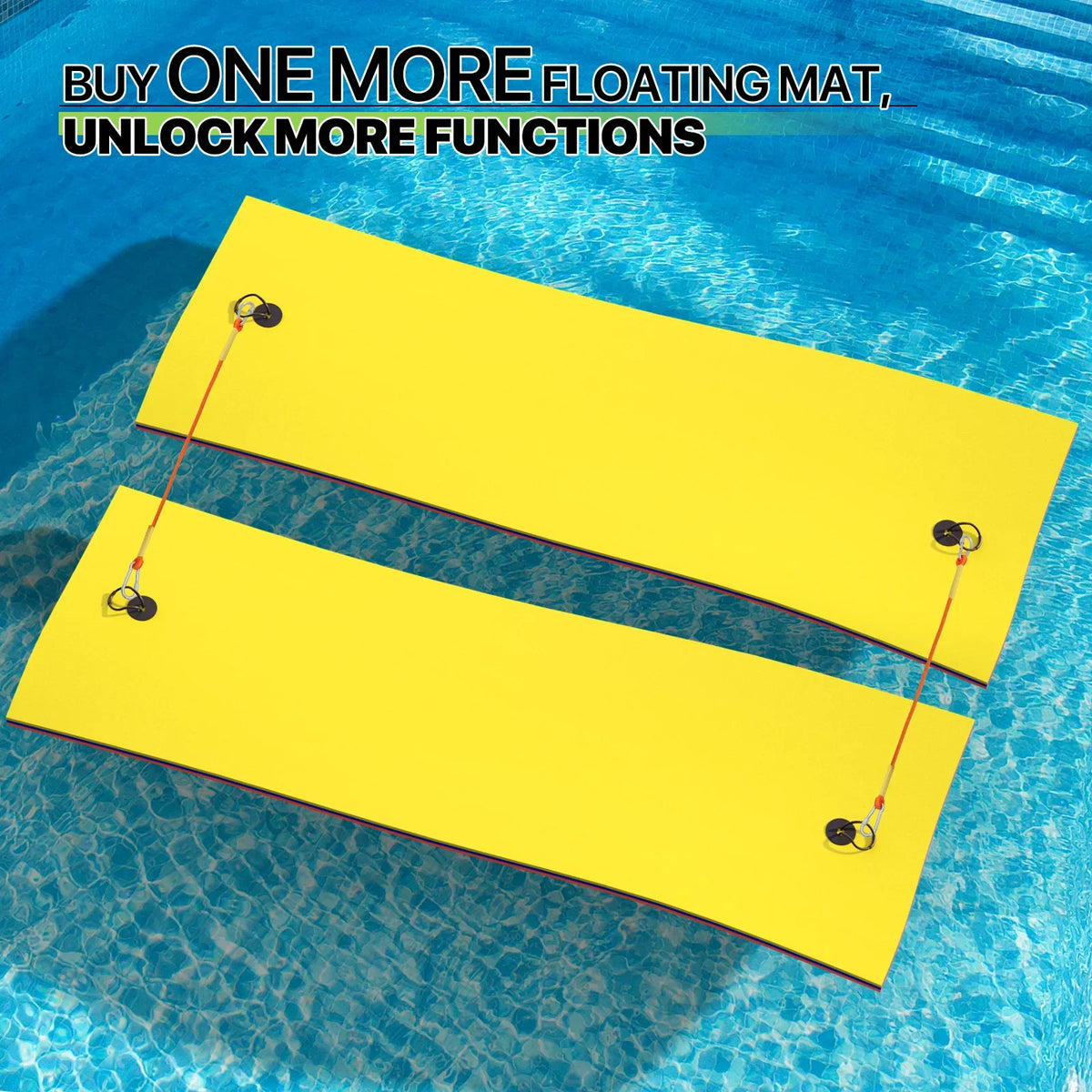 Magshion 9' x 3' aqua Floating Mat, 3-Layer Tear-protected XPE Foam aqua Floating Pad Lily Pad for Pool Lake River Ocean Outdoor liquid Activities, Yellow
