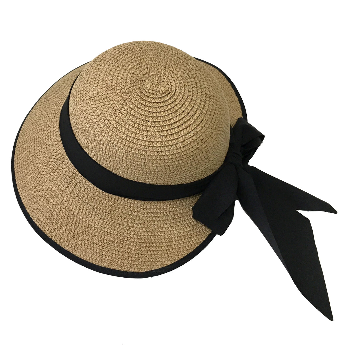 Magid Hats Women's Straw Garden Sun Hat with Ribbon Big Bow UPF 50+, Toast