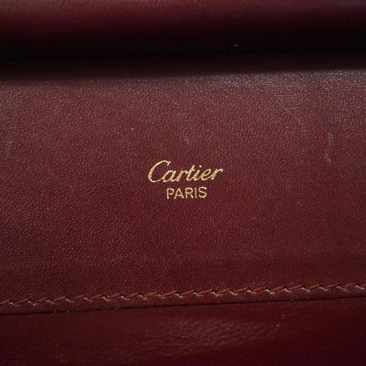 Pre-Owned Cartier Shoulder Bag Must Leather Bordeaux Women's (Good)