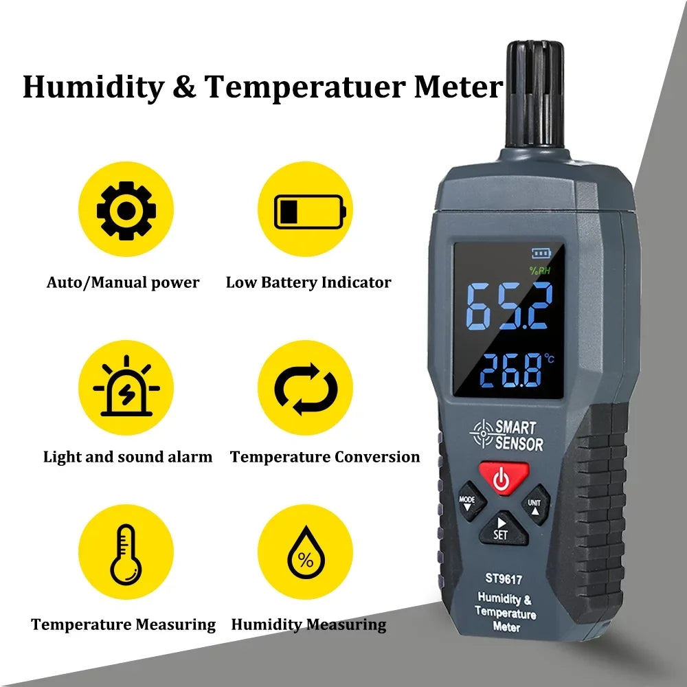 SMART SENSOR Humidity &  Meter High Accuracy Digital LCD Display Humidity Hygrometer  Meter  Gauge Tester