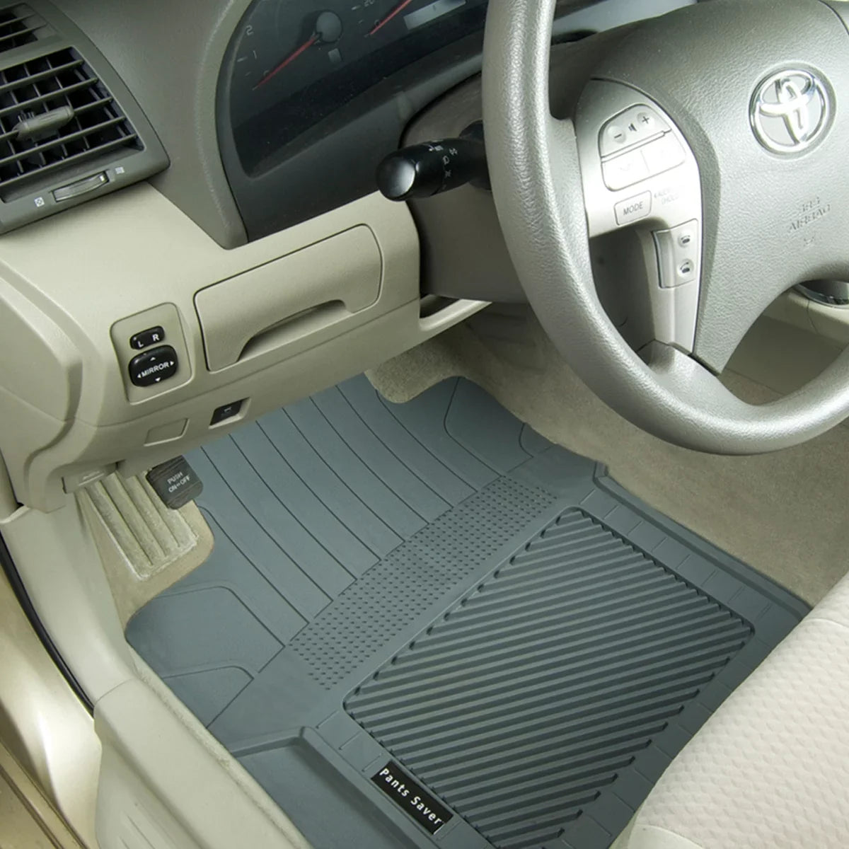 PantsSaver Custom Fit Car Floor Mats for Dodge Grand Caravan 2018, 4 pc, All elements Protection for vehicles, Heavy Duty atmospheric conditions protected Plastic,Gray