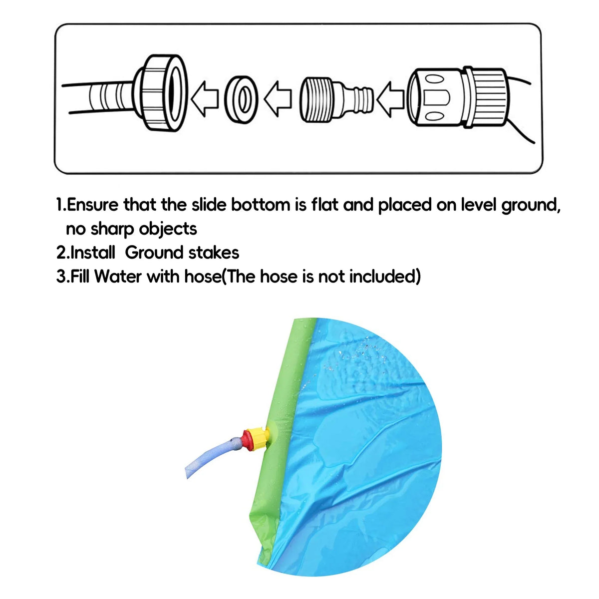 YoYfun 25ft x 4.6ft  Double moisture Slide for Adult Kids, Heavy Duty Lawn aqua Slide with Sprinkler and 2 Slip Inflatable Boards for Summer Yard Lawn Outdoor aqua Play Activities