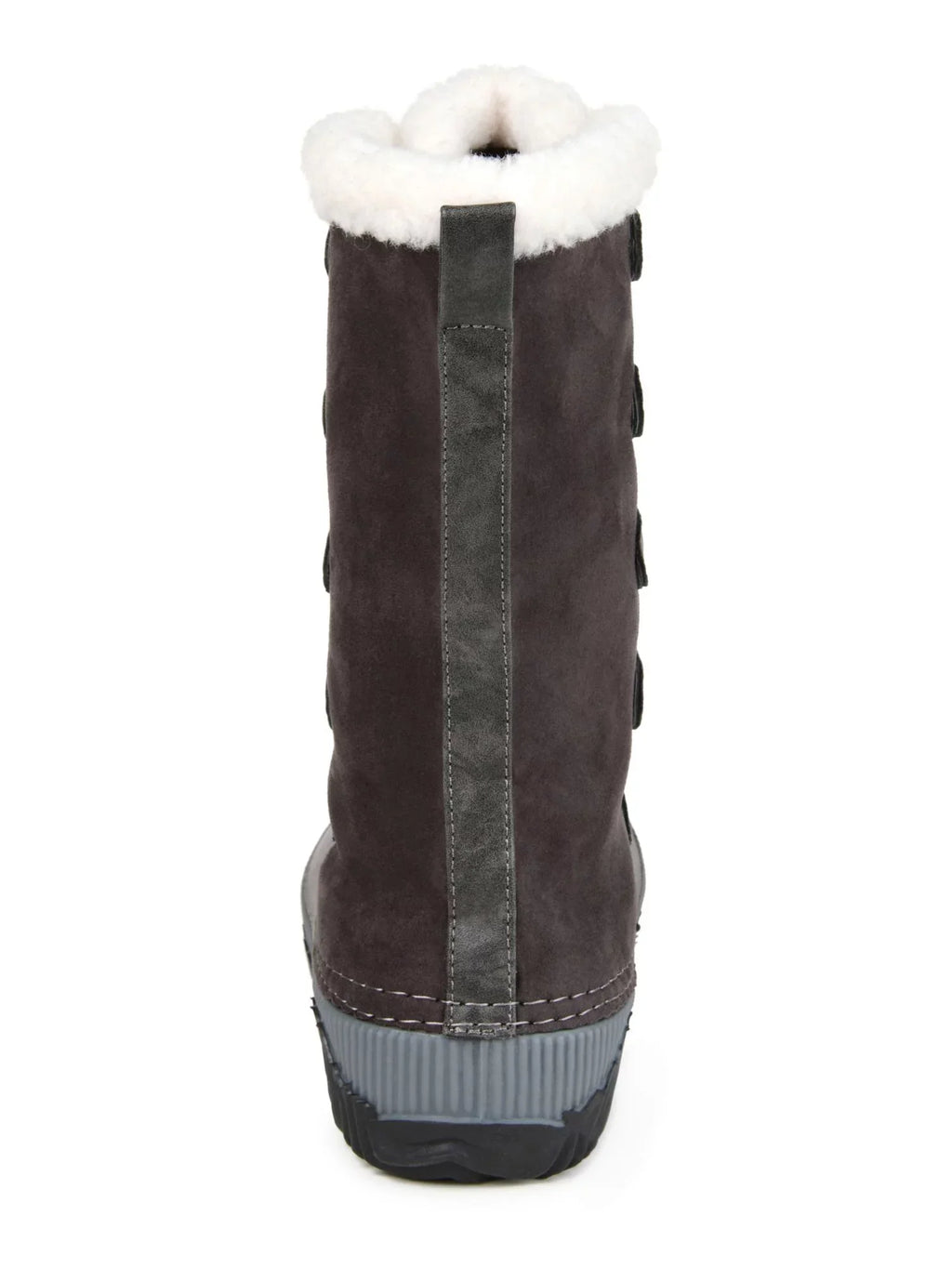 JOURNEE COLLECTION Womens Gray Two-Toned Fleeced Lined Insulated Waterproof Blizzard Round Toe Lace-Up Snow Boots 11