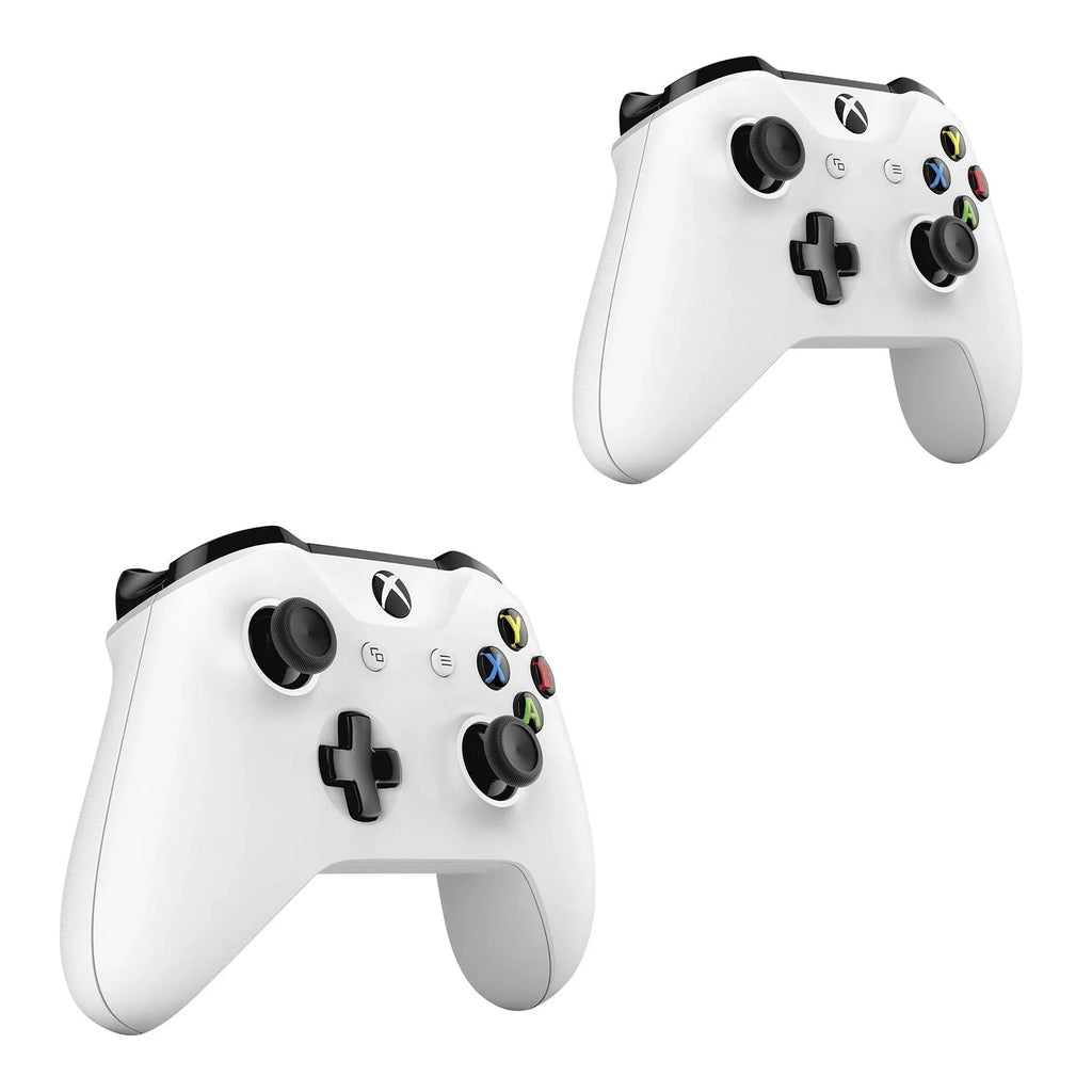 Pre-Owned  Xbox One X 1TB with 2 Controller, 4K Ultra HD White with BOLT AXTION Cleaning Kit HDMI Bundle (Refurbished: Like New)