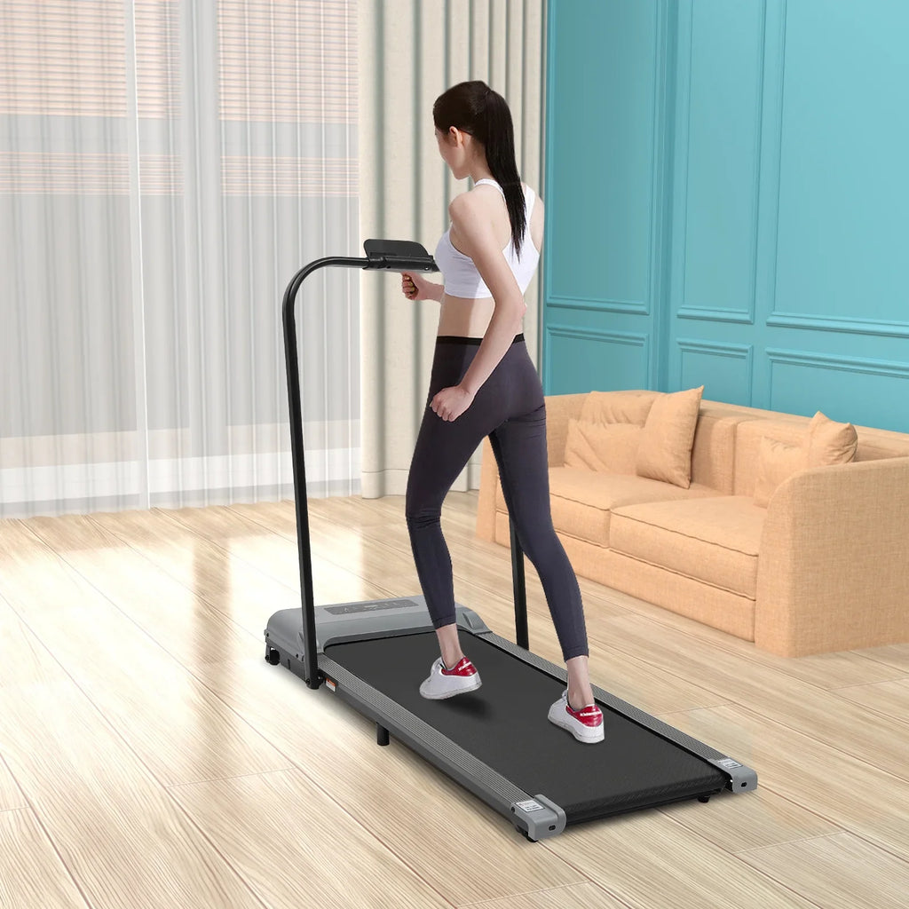 Miumaeov 2 in 1 Folding Treadmill, 3.0HP Under Desk Electric Treadmill with Remote Control and LED Display, Walking Jogging for Home Office (Gray)