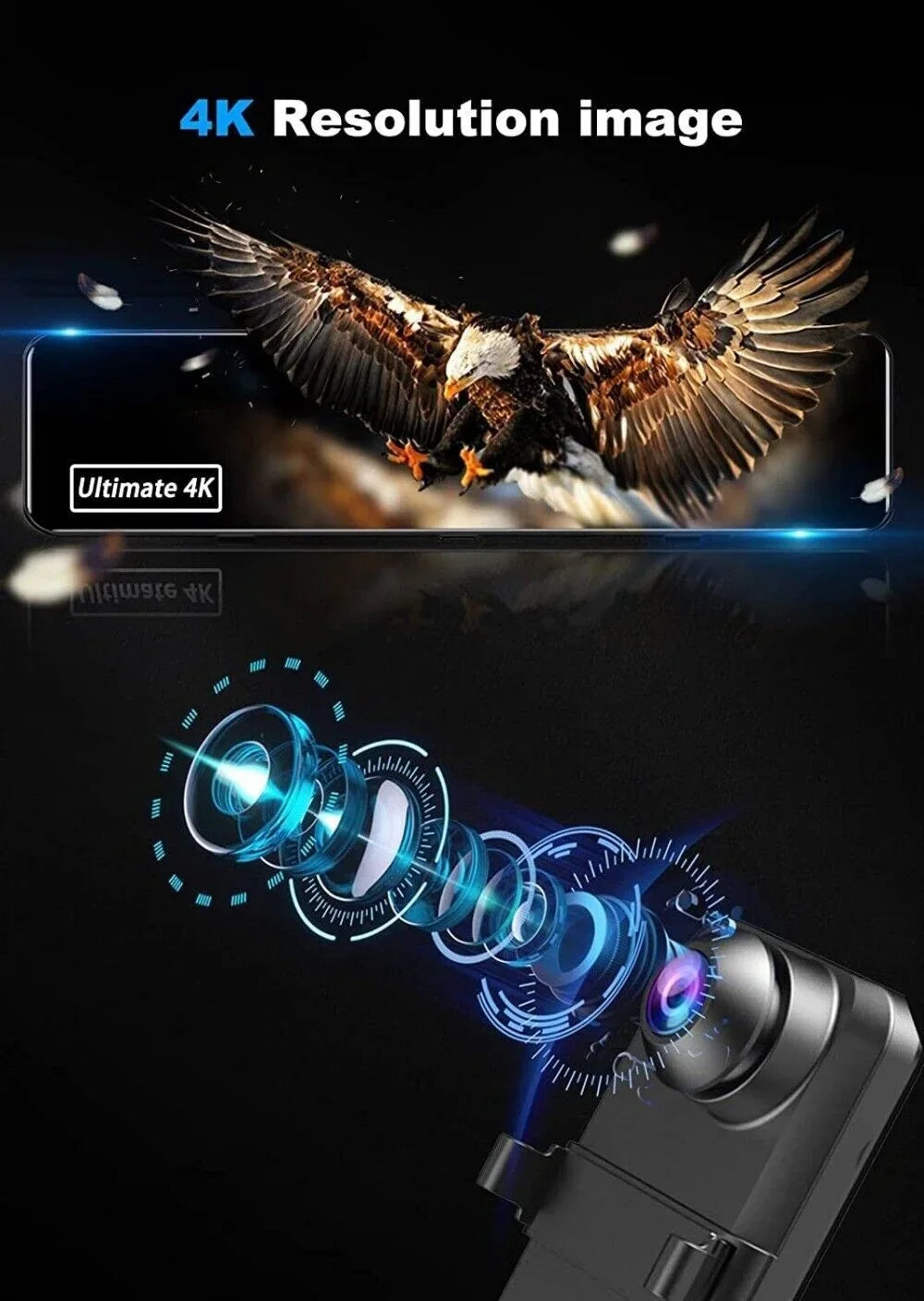 VVCAR  Dual Dash Cam 4K UHD  11" IPS Rearview Mirror Car DVR Camera Front Rear Video Recorder