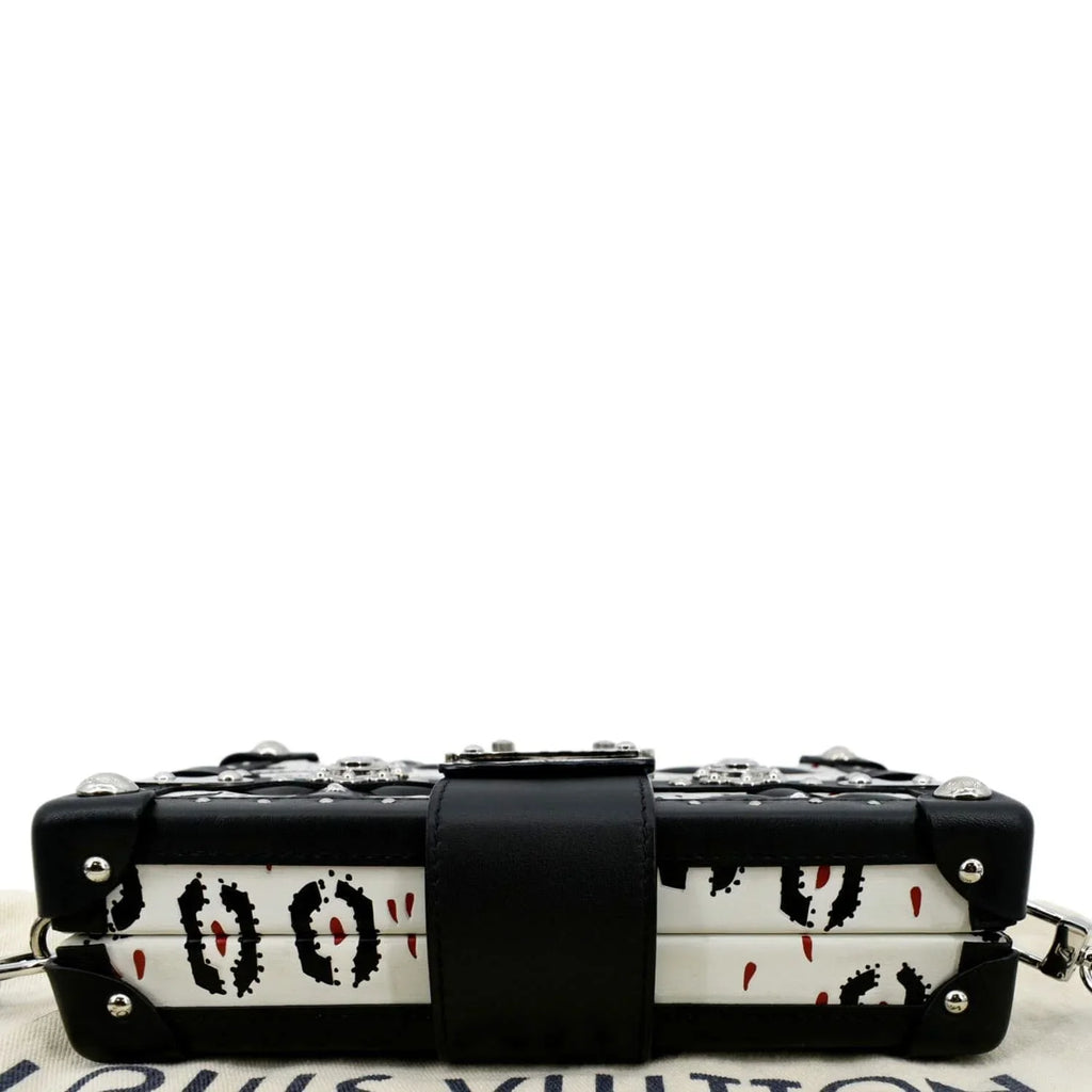 Pre-owned LOUIS VUITTON Petite Malle Graphic Print Leather Crossbody Bag Black/Multicolor
