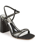 Badgley Mischka Womens Rebekah   Shimmer Strappy Block Heels