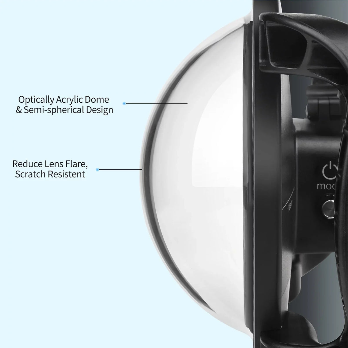 SHOOT XTGP559 Dual Handle Dome Port Case - 45m Waterproof, 180° Wide Angle for Hero 9 Black Hero 10