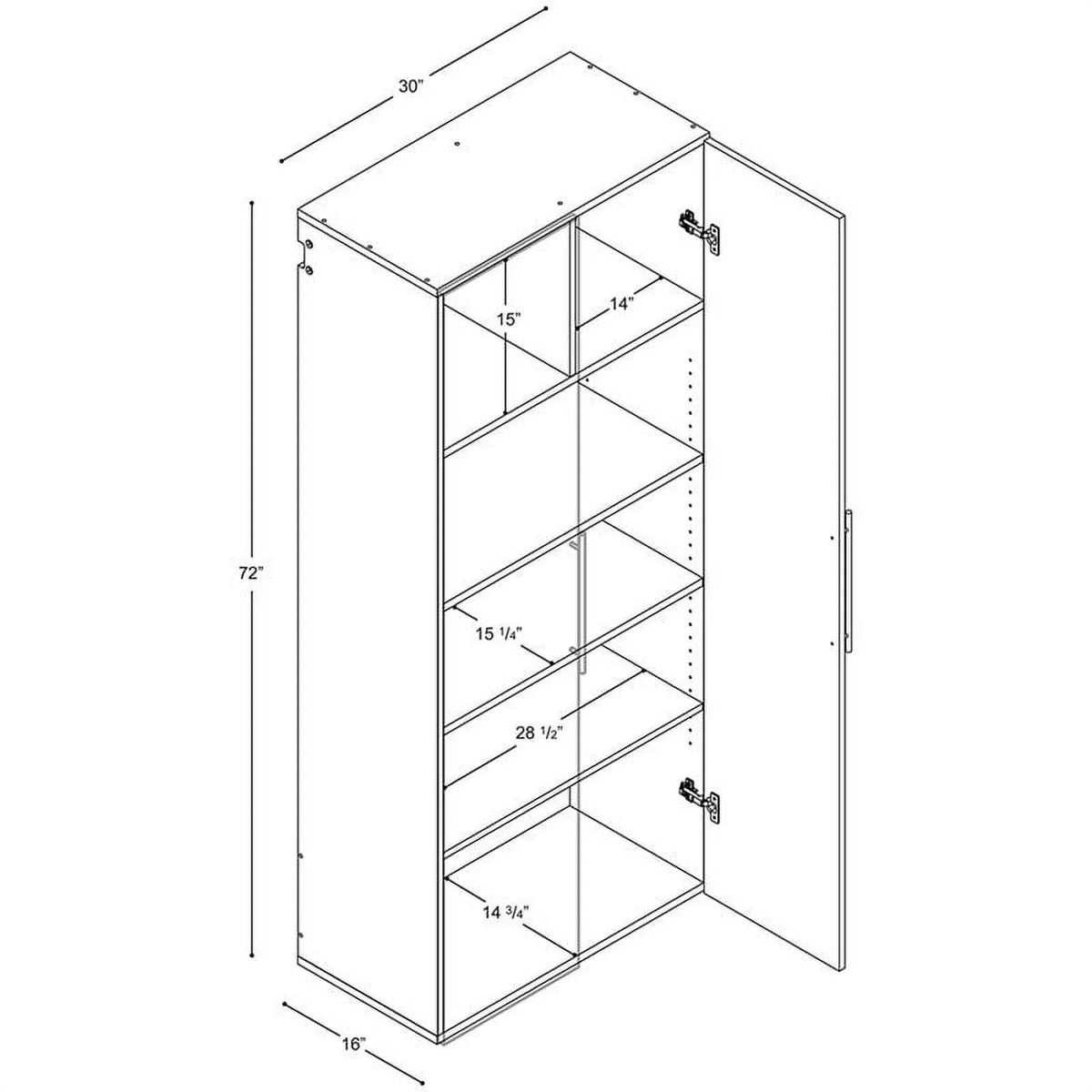 Pemberly Row 3 Piece 90" Large Wall Mounted Garage Cabinet Set in White