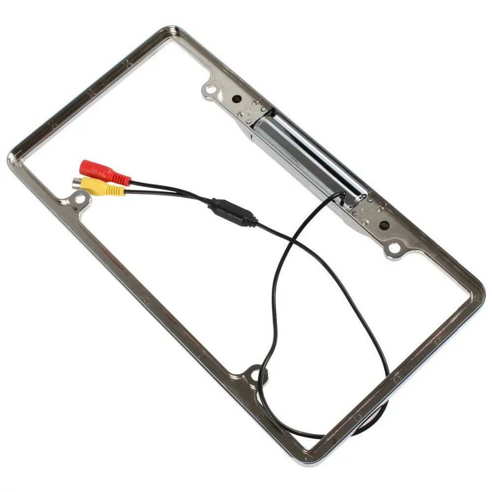 Night Vision Car License Plate Rearview Camera - Silver