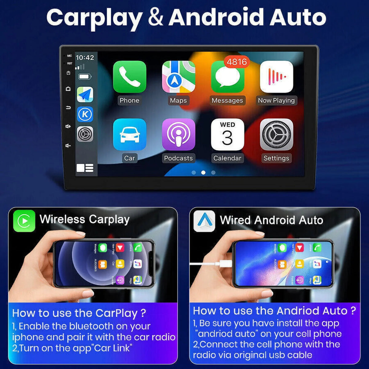 Fit VW Volkswagen Jetta Passat 9" 1280*720 IPS Android 12 Car Stereo Radio  Carplay GPS 2+32GB