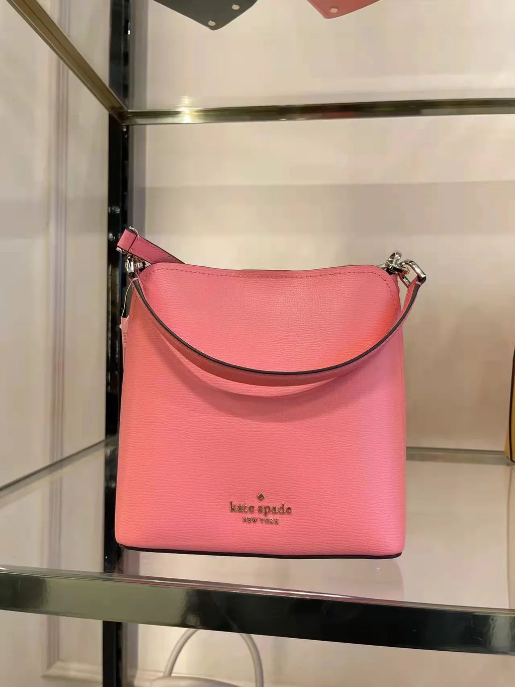 Kate Spade WKR00439 darcy small bucket bag in Peach Nectar