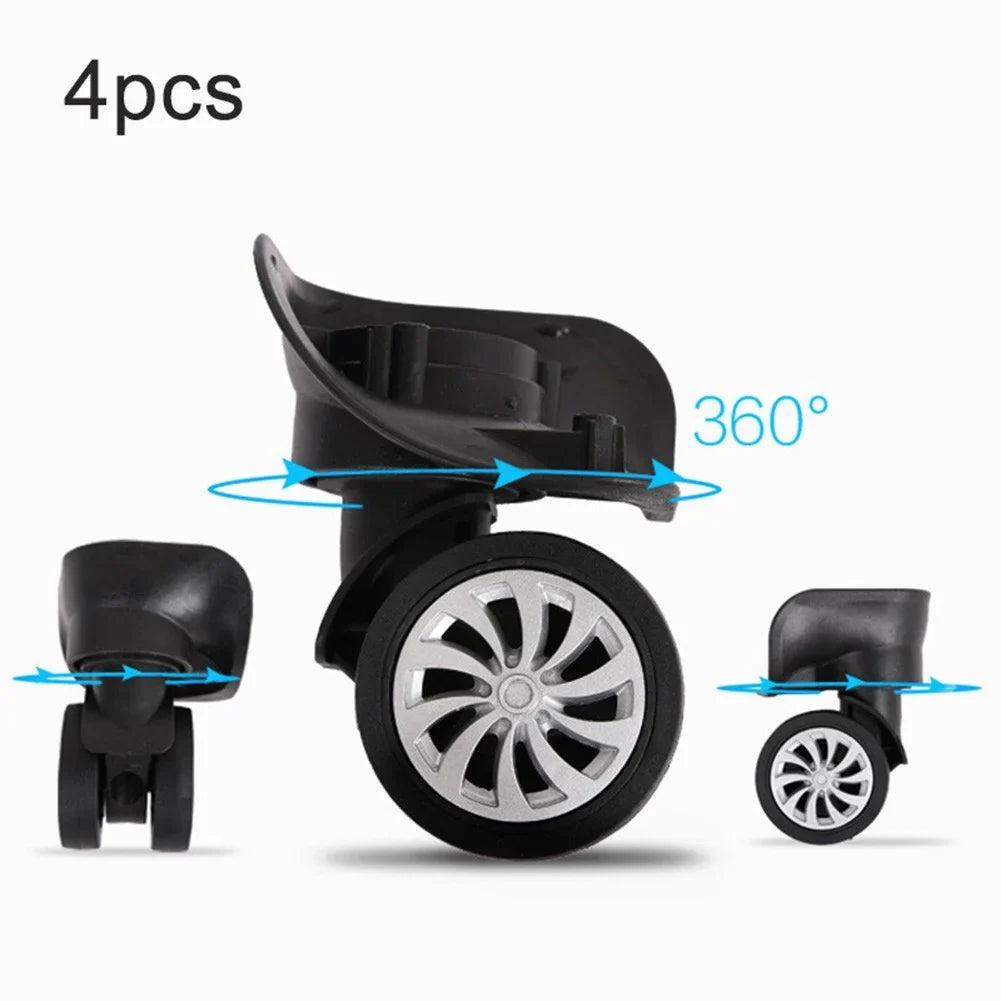 Yuri  4 Set Replacement Luggage Suitcase Wheels Swivel Universal Wheel Black