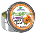 Calendula Comfrey Salve 4 oz Tin, Herbal Skin Rash Ointment, Wound Treatment Tin 4 oz by Creation Farm