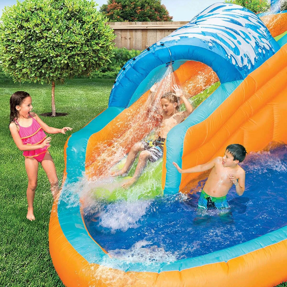 Banzai Surf Rider Kids Inflatable Outdoor Lagoon aqua Slide Splash Park